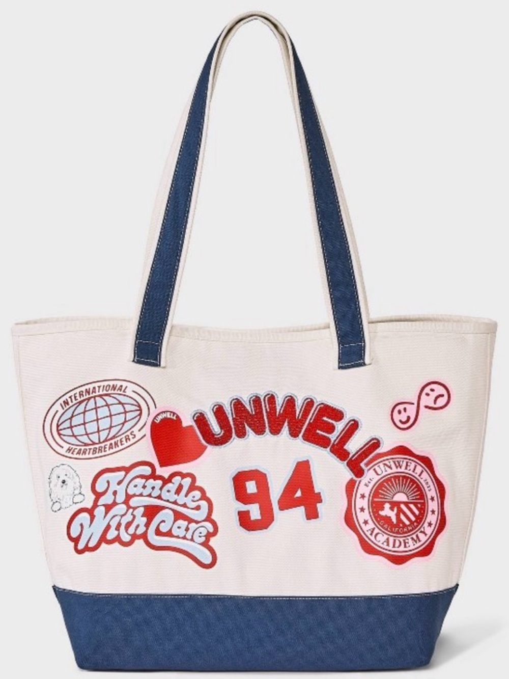 Unwell x Target Collab Canvas Tote Bag 1994 Graphic Navy & Cream NWT California